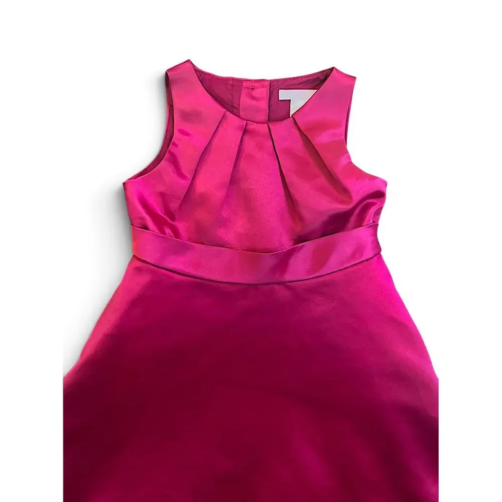Janie and Jack Girls Hot Pink Satin Party Dress | Size 2T